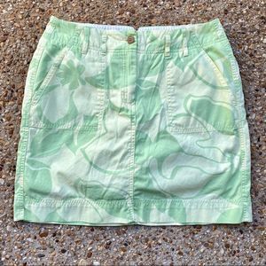 Lands’ End Green & Yellow Tennis Golf Floral Skort Skirt Shorts Size 8P